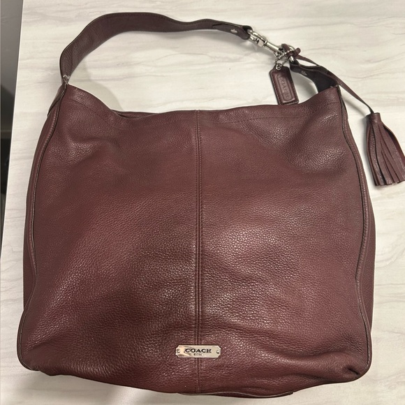 Coach Handbags - Coach Dark Red Leather Hobo Bag